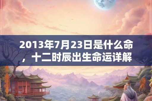 2013年7月23日是什么命，十二时辰出生命运详解