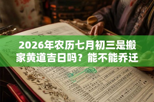 2026年农历七月初三是搬家黄道吉日吗？能不能乔迁