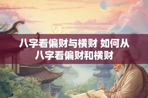 八字看偏财与横财 如何从八字看偏财和横财