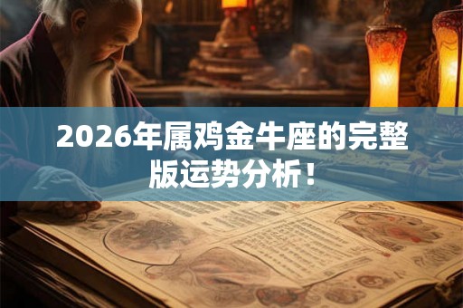2026年属鸡金牛座的完整版运势分析！