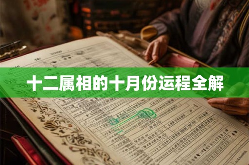 十二属相的十月份运程全解