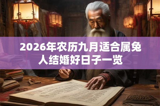 2026年农历九月适合属兔人结婚好日子一览