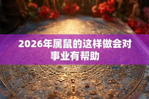 2026年属鼠的这样做会对事业有帮助 2026年属鼠的这样做会对事业有帮助