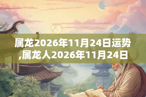 属龙2026年11月24日运势,属龙人2026年11月24日财运,生肖龙2026年11月24日运势