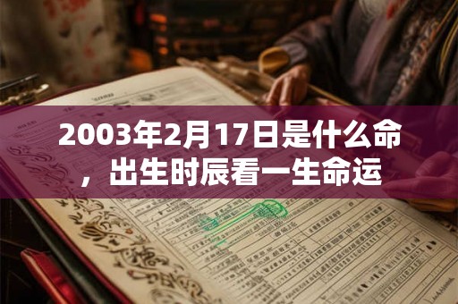 2003年2月17日是什么命，出生时辰看一生命运