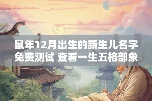 鼠年12月出生的新生儿名字免费测试 查看一生五格部象
