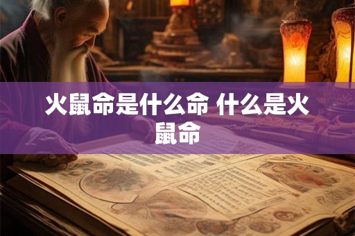 火鼠命是什么命 什么是火鼠命