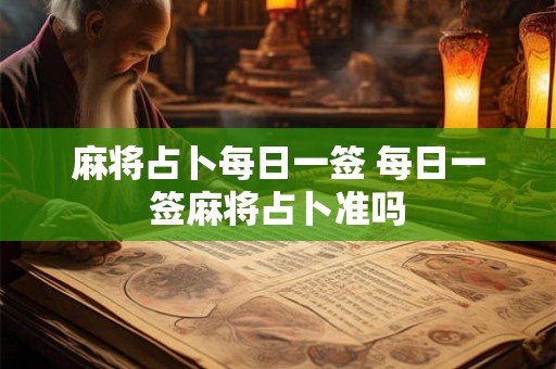 麻将占卜每日一签 每日一签麻将占卜准吗
