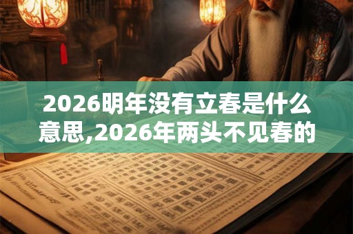 2026明年没有立春是什么意思,2026年两头不见春的说法
