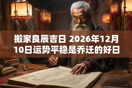 搬家良辰吉日 2026年12月10日运势平稳是乔迁的好日子