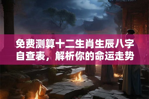 免费测算十二生肖生辰八字自查表，解析你的命运走势！