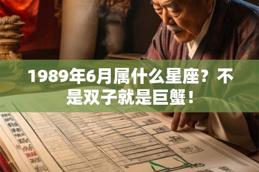 1989年6月属什么星座？不是双子就是巨蟹！