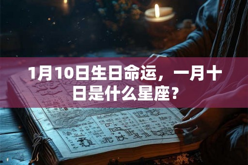 1月10日生日命运，一月十日是什么星座？