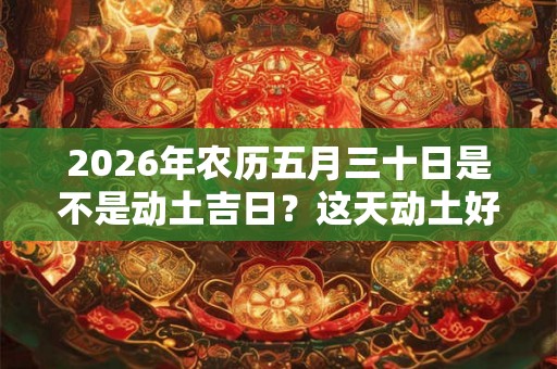 2026年农历五月三十日是不是动土吉日？这天动土好吗？