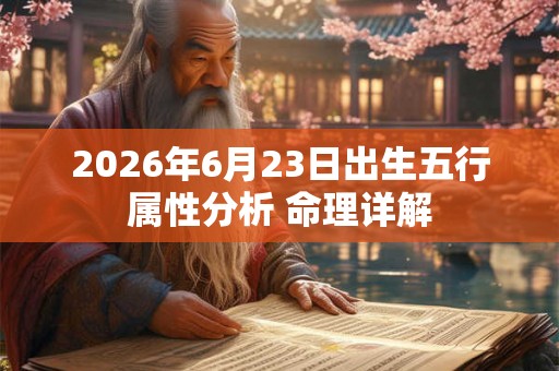 2026年6月23日出生五行属性分析 命理详解