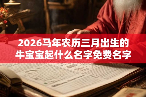 2026马年农历三月出生的牛宝宝起什么名字免费名字