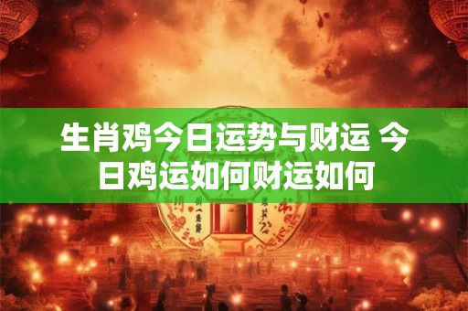 生肖鸡今日运势与财运 今日鸡运如何财运如何
