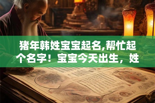 猪年韩姓宝宝起名,帮忙起个名字!宝宝今天出生,姓韩 猪年韩姓宝宝起名,帮忙起个名字!宝宝今天出生,姓韩