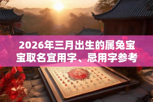 2026年三月出生的属兔宝宝取名宜用字、忌用字参考