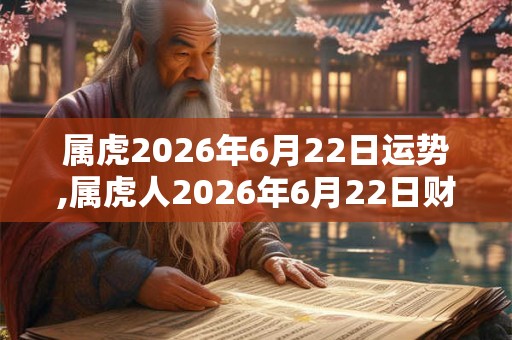 属虎2026年6月22日运势,属虎人2026年6月22日财运,生肖虎2026年6月22日运势