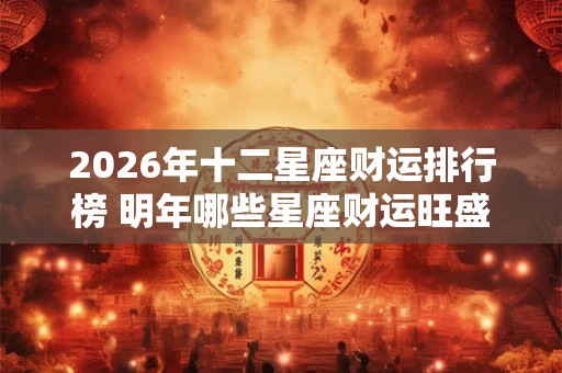 2026年十二星座财运排行榜 明年哪些星座财运旺盛 2026年十二星座财运排行榜 明年哪些星座财运旺盛