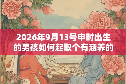 2026年9月13号申时出生的男孩如何起取个有涵养的名字和五行属性