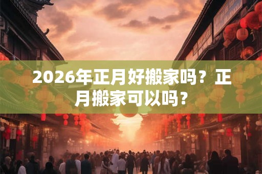 2026年正月好搬家吗?正月搬家可以吗? 2026年正月好搬家吗?正月搬家可以吗?