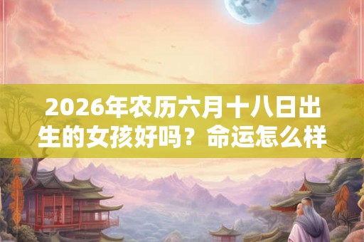2026年农历六月十八日出生的女孩好吗？命运怎么样？