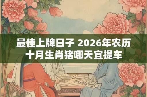 最佳上牌日子 2026年农历十月生肖猪哪天宜提车
