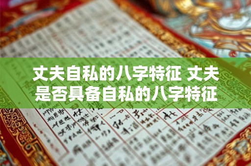 丈夫自私的八字特征 丈夫是否具备自私的八字特征