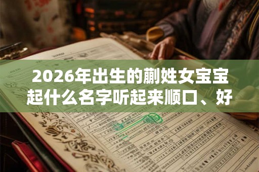 2026年出生的蒯姓女宝宝起什么名字听起来顺口、好听