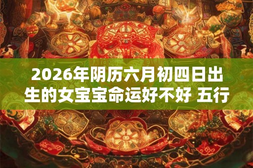 2026年阴历六月初四日出生的女宝宝命运好不好 五行命理详解