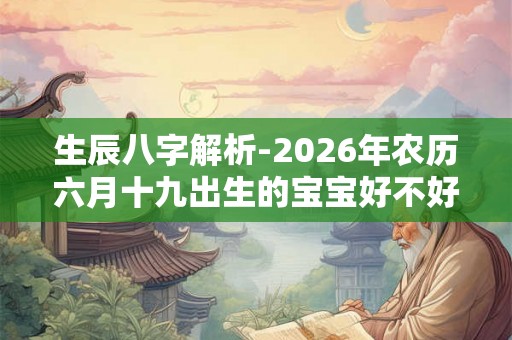 生辰八字解析-2026年农历六月十九出生的宝宝好不好
