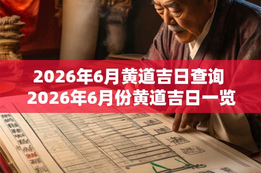 2026年6月黄道吉日查询 2026年6月份黄道吉日一览表 2026年6月黄道吉日查询 2026年6月份黄道吉日一览表