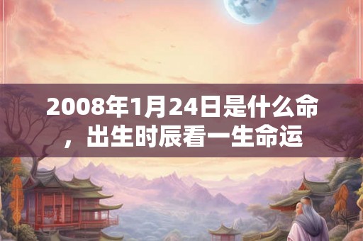 2008年1月24日是什么命，出生时辰看一生命运