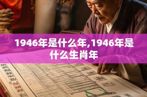 1946年是什么年,1946年是什么生肖年 1946年是什么年,1946年是什么生肖年