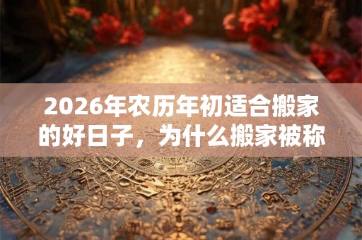 2026年农历年初适合搬家的好日子，为什么搬家被称乔迁之喜？