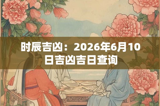 时辰吉凶：2026年6月10日吉凶吉日查询