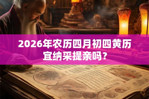 2026年农历四月初四黄历宜纳采提亲吗？