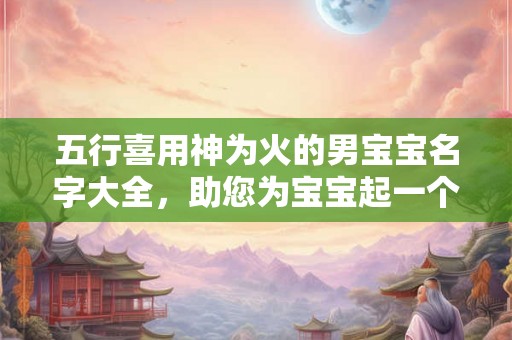 五行喜用神为火的男宝宝名字大全，助您为宝宝起一个吉祥的名字