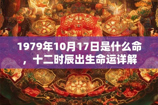 1979年10月17日是什么命，十二时辰出生命运详解