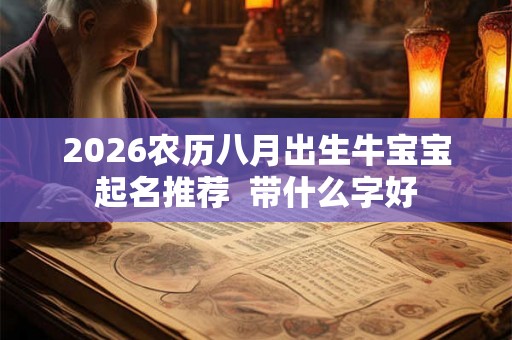 2026农历八月出生牛宝宝起名推荐  带什么字好