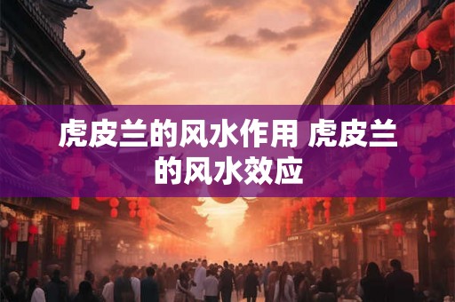 虎皮兰的风水作用 虎皮兰的风水效应