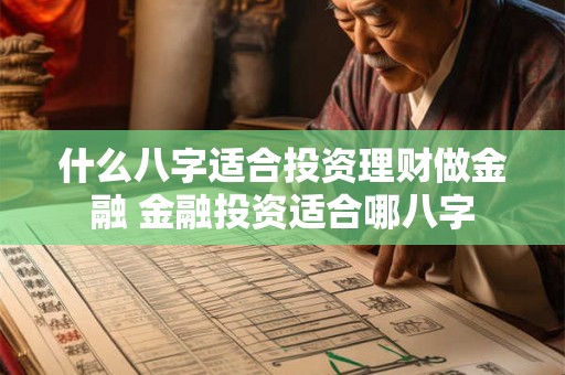 什么八字适合投资理财做金融 金融投资适合哪八字