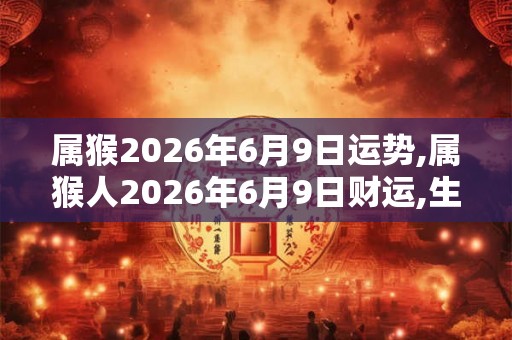 属猴2026年6月9日运势,属猴人2026年6月9日财运,生肖猴2026年6月9日运势