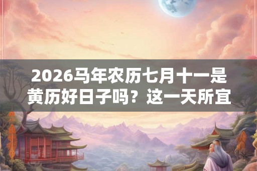 2026马年农历七月十一是黄历好日子吗？这一天所宜有哪些