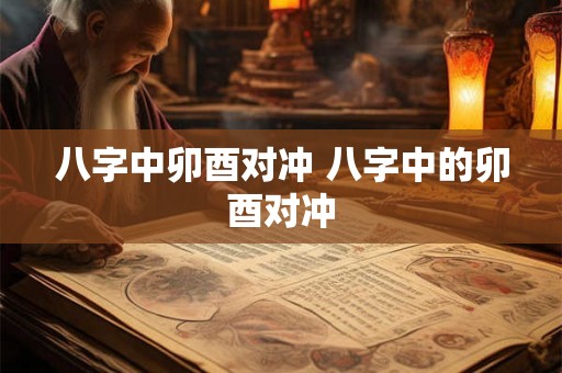 八字中卯酉对冲 八字中的卯酉对冲