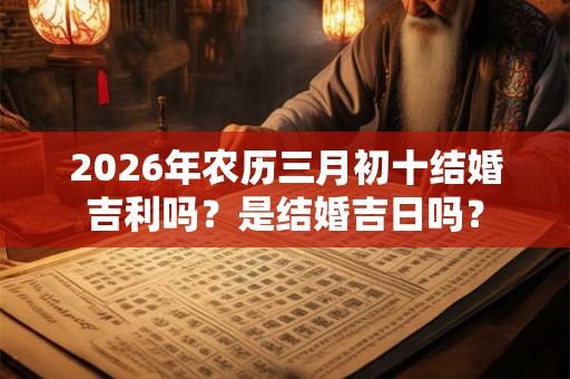 2026年农历三月初十结婚吉利吗？是结婚吉日吗？