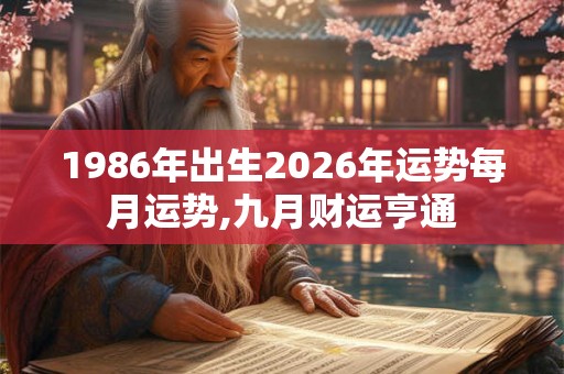 1986年出生2026年运势每月运势,九月财运亨通
