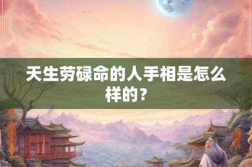 天生劳碌命的人手相是怎么样的？